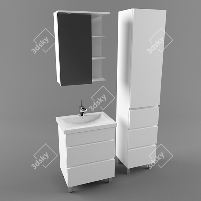 Akvanet Laconica 65 - Elegant Bathroom Furniture Set 3D model image 1