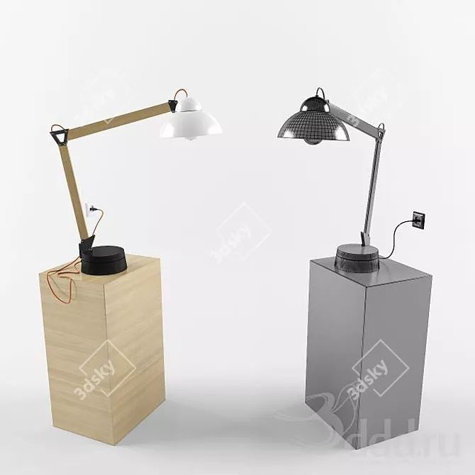 Modern Silver Desk Lamp 3D model image 1