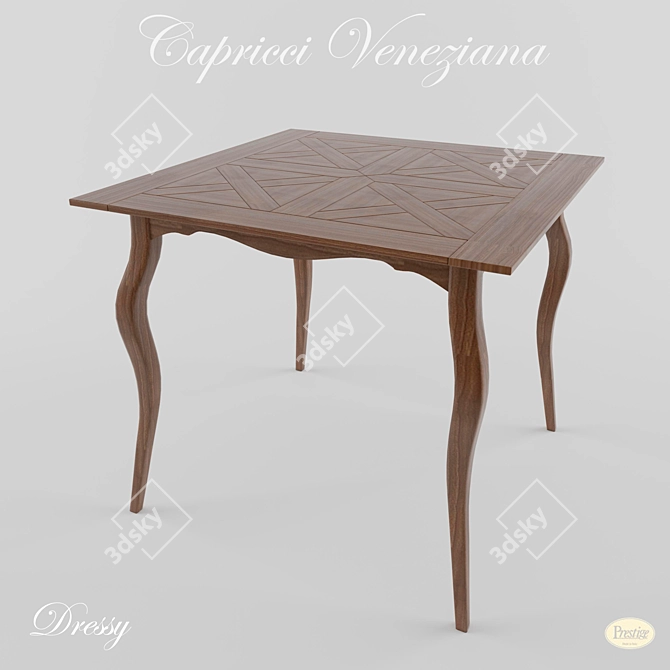 Elegant Rectangular Dining Table 3D model image 1