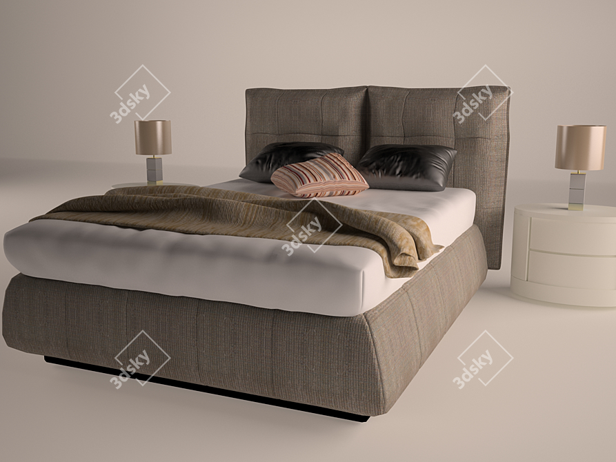 Cozy Dream Bed 3D model image 1