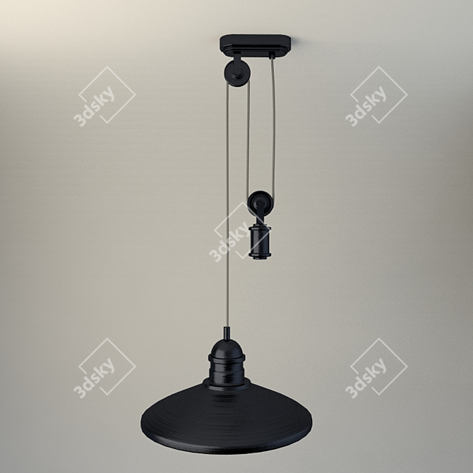 Modern Black Metal Floor Lamp 3D model image 1