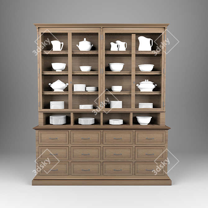 Vintage Travel Apothecary Cabinet 3D model image 1