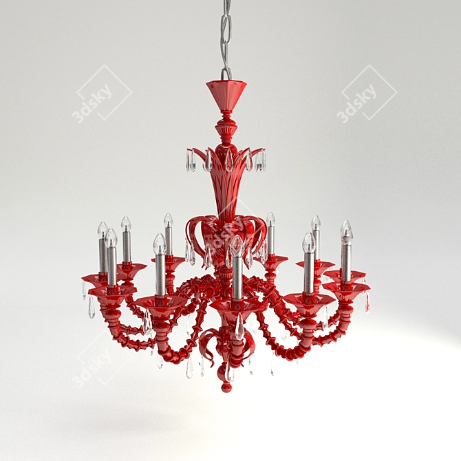 Italian Murano Glass Chandelier 3D model image 1