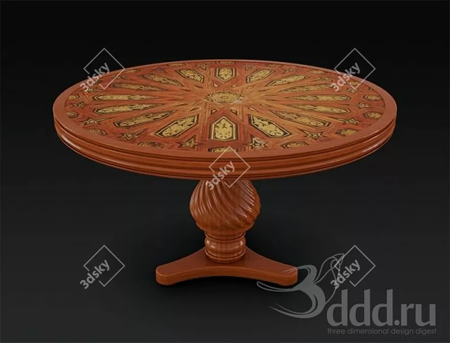 Title: Elegant Arabesque Table 3D model image 1