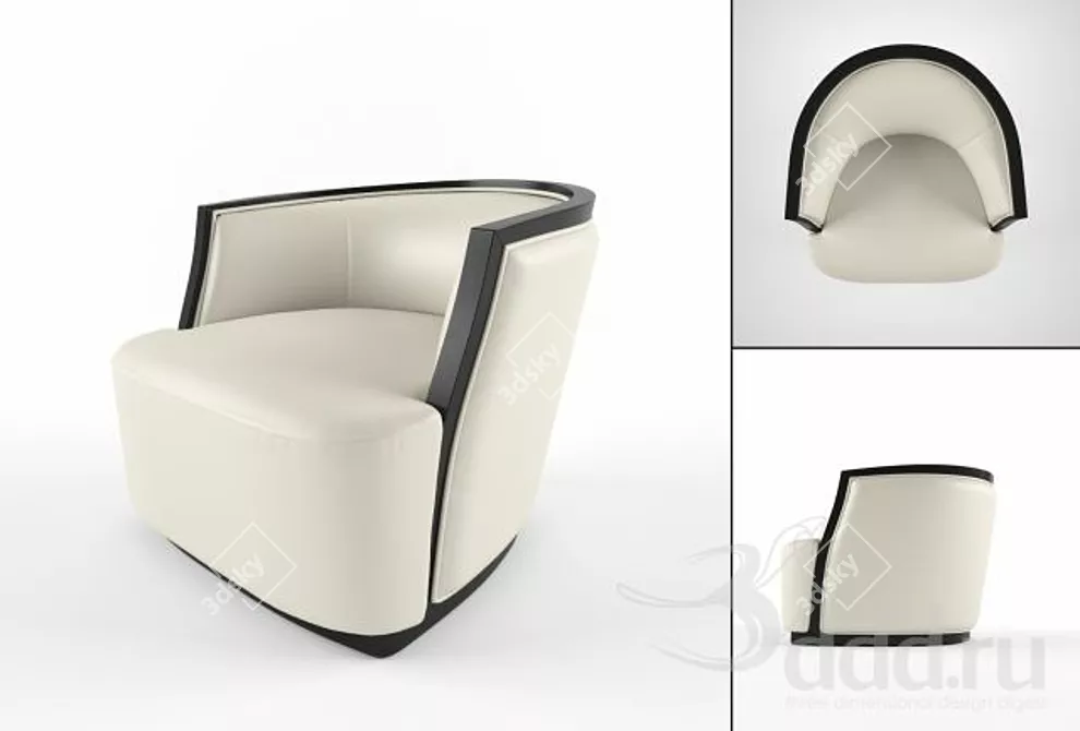 Deco Demilune Cocktail Armchair: Taylor Llorente 3D model image 1