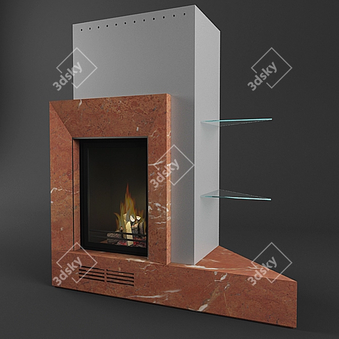 Estensa3: Stylish and Efficient Fireplace 3D model image 1