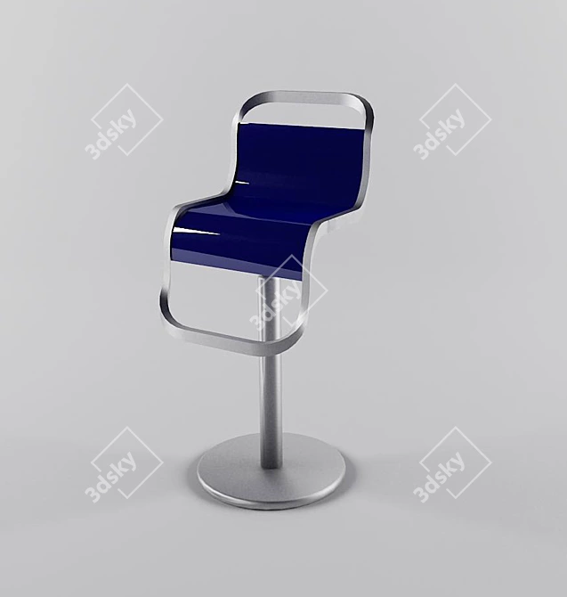 Blue Bar Stool 3D model image 1