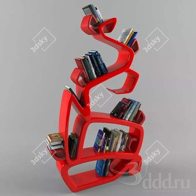 Elegant Wisdom Tree Bookshelf 3D model image 1