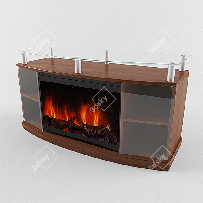 Elegant Dimplex Fireplace Stand 3D model image 1