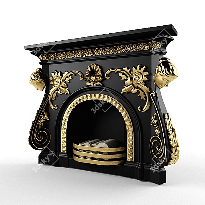 Authentic Cast Natural Fireplace 3D model image 1