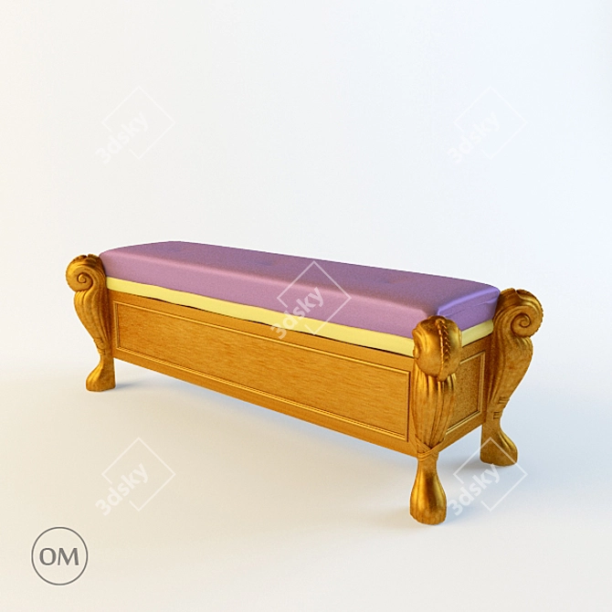 Luxury Handcrafted PAOLO LUCCHETTA Ottoman 3D model image 1