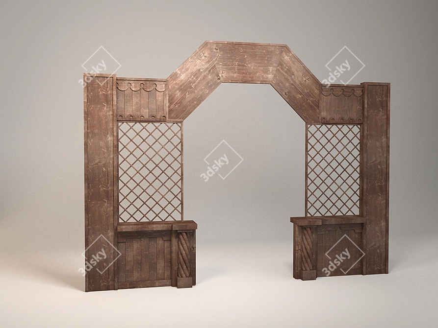 Russian-style Decorative Partition 3D model image 1