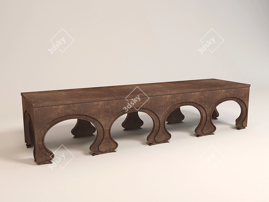 Russian-style Museum Bench 3D model image 1