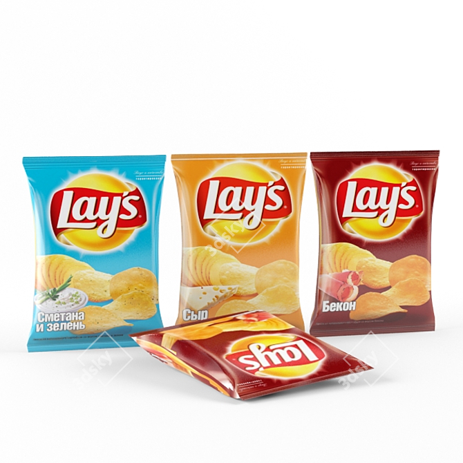 Crispy Classic Potato Chips 3D model image 1