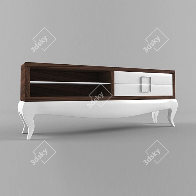 Elegant Nogal TV Stand with Cappuccino Finish 3D model image 1
