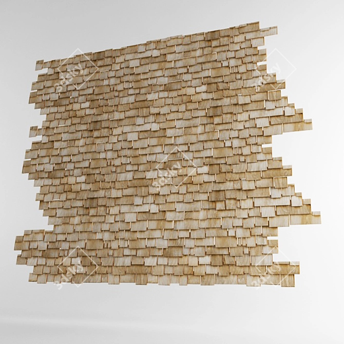 Sleek Wood Shingles 3D model image 1