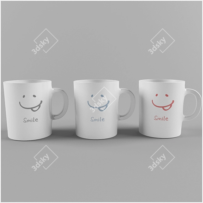Smiley Cups 3D model image 1