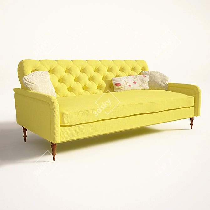 Modern Yellow Sofa 3D model image 1