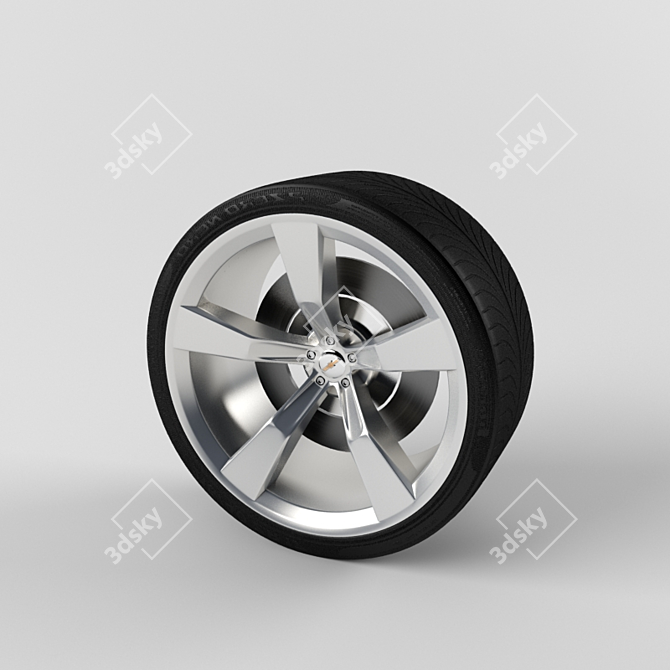 High-Poly Camaro Wheel 3D model image 1