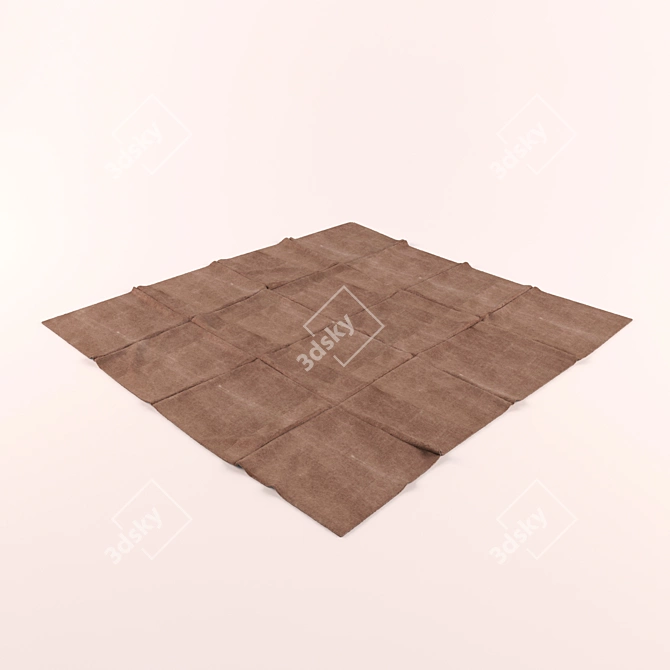 Elegant Gray Floral Carpet 3D model image 1