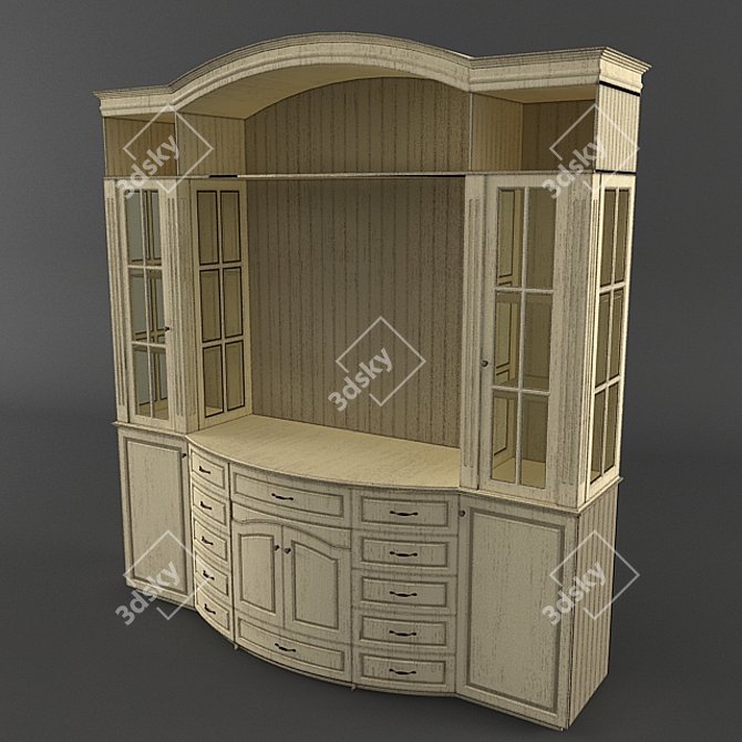 Provence Style Vitrine Komod 3D model image 1