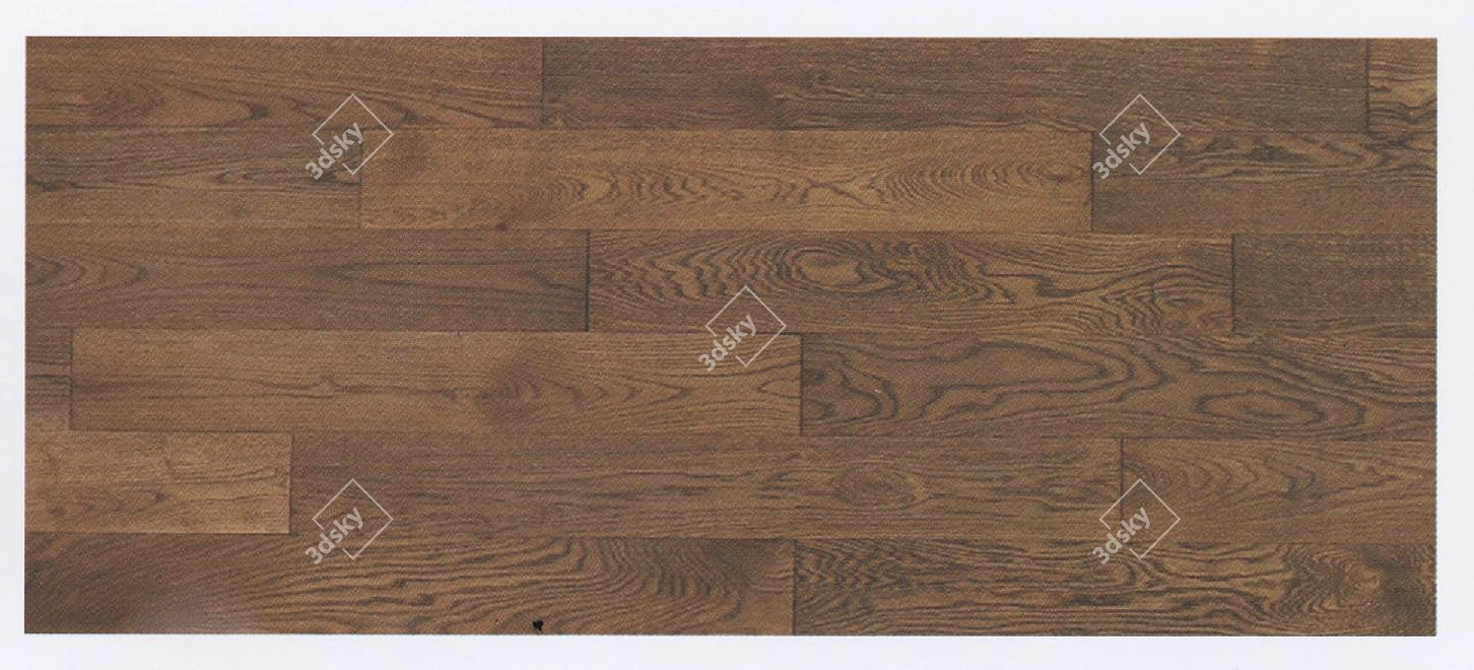 Elegant Oak Parquet Flooring 3D model image 1