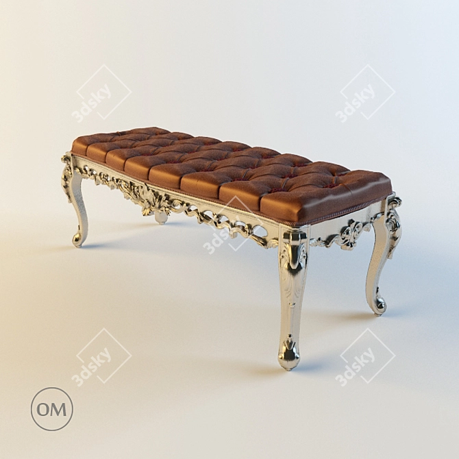 Valentino PNC Carved Ottoman 3D model image 1