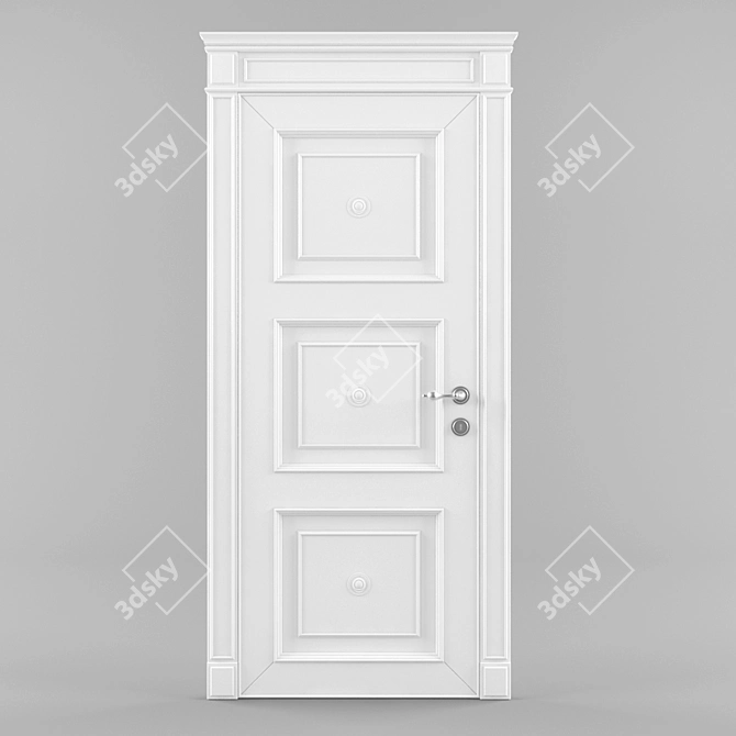 Elegant Maple Wood Door 3D model image 1