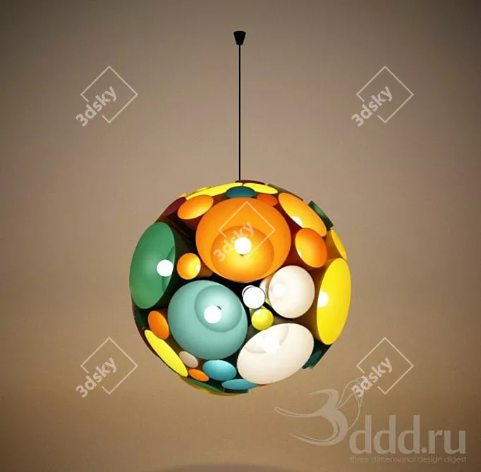 Vibrant Pendant Light 3D model image 1