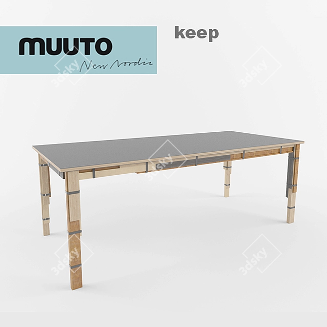 Sleek Muuto Keep Table 3D model image 1