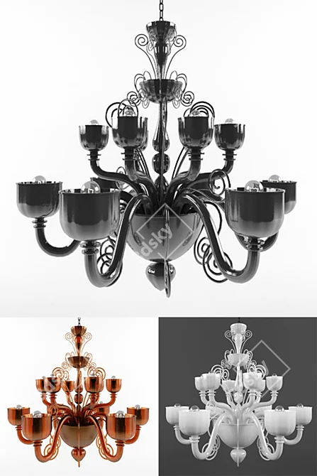 La Murrina Glamour S/18: Elegant 150cm Diameter Chandelier 3D model image 1