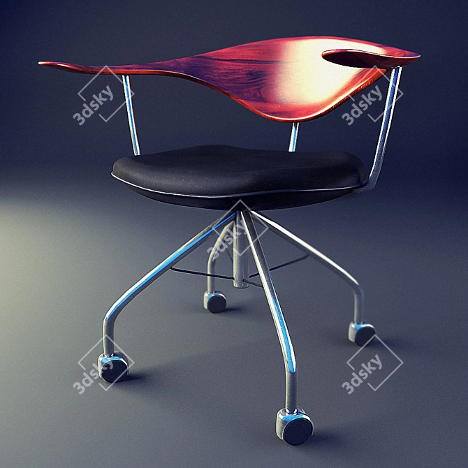 Elegant Danish Design: Hans Vegner Chair 3D model image 1