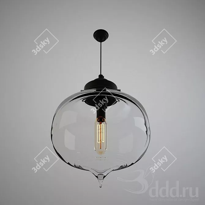 Elegant Crystal Pendant Light 3D model image 1