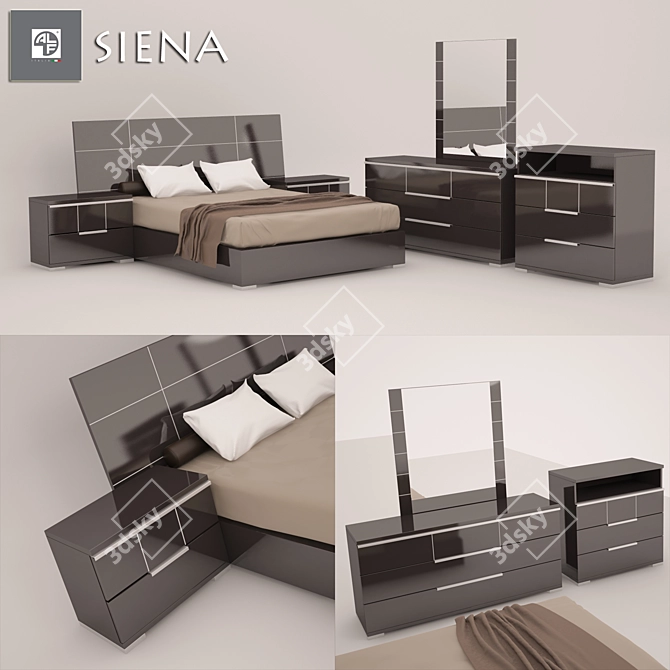 ALF Siena Bedroom Set 3D model image 1