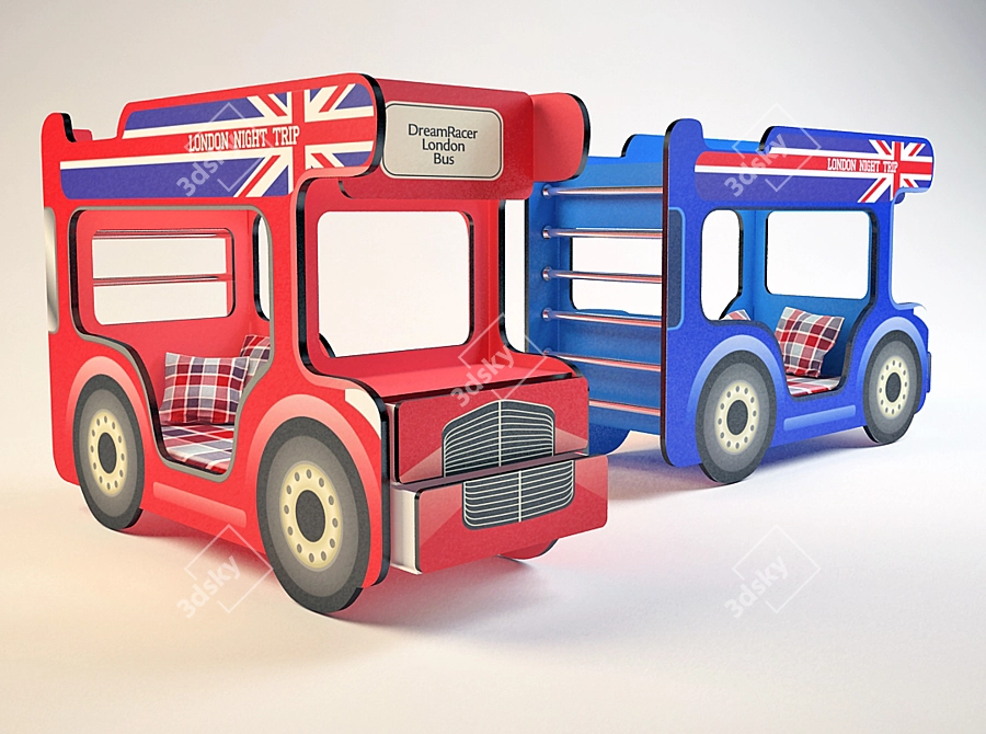London Sleeper Bus Bunk Bed 3D model image 1