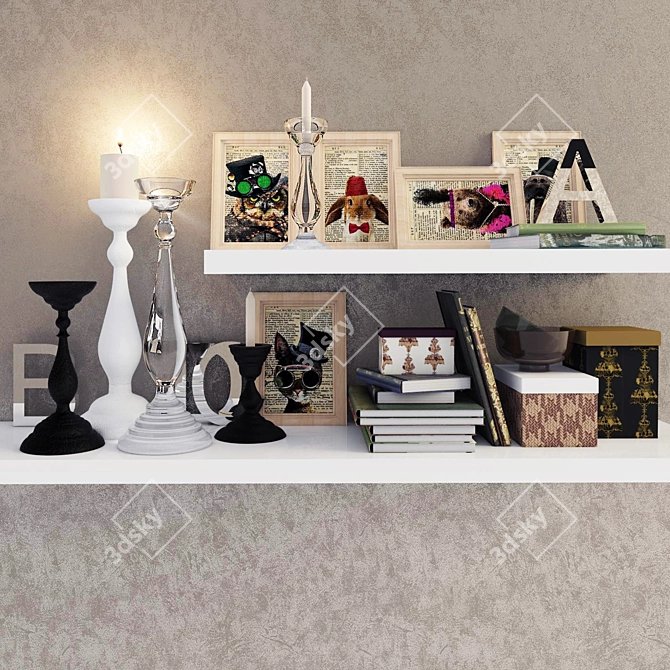 Title: Elegant Decorative Set 3D model image 1