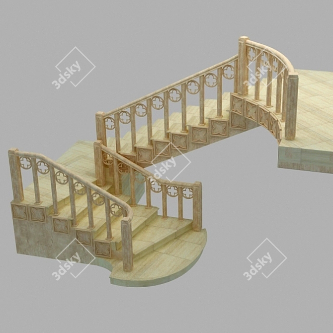 Gothic Stone Ladder 3D model image 1