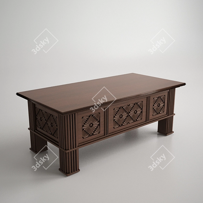 Sofa Side Table with Storage 3D model image 1