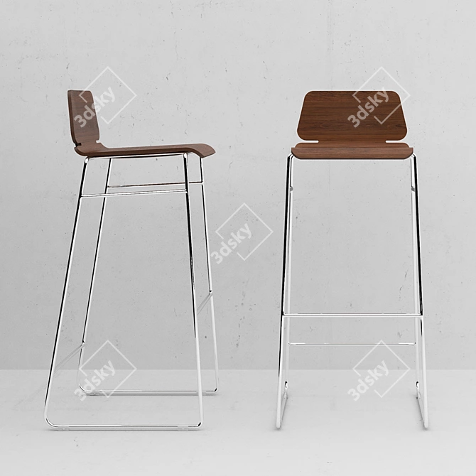 Zeitraum Form Bar Stool Set 3D model image 1