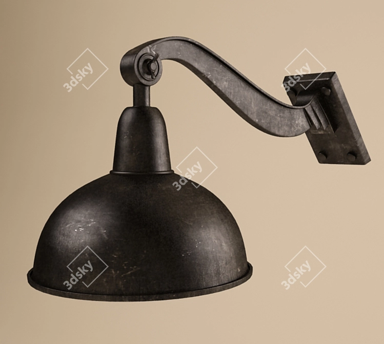 Spencer Matte Black Brass Lamp 3D model image 1