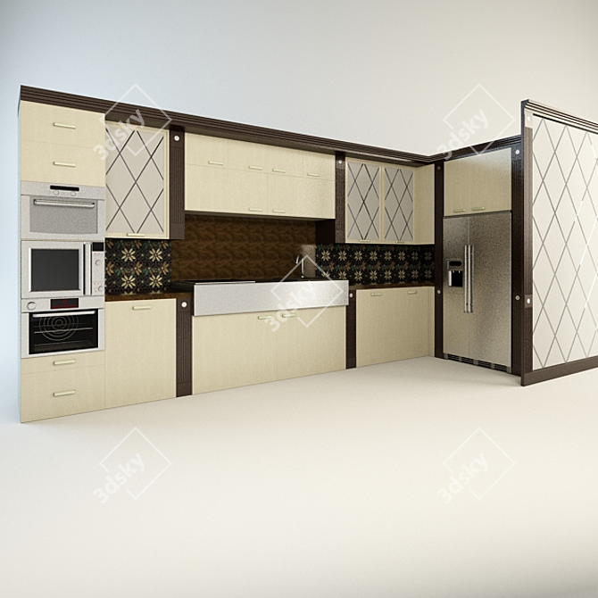 Luxury Baccarat Kitchen by Scavolini 3D model image 1