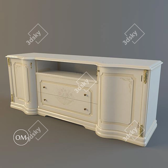 Florian Beige TV Stand 3D model image 1