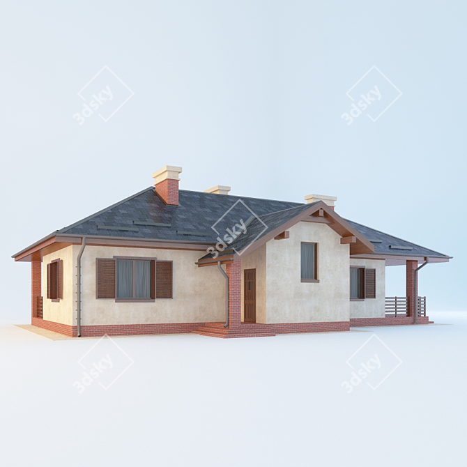 Colorful Cottage: Ready-Made Design 3D model image 1