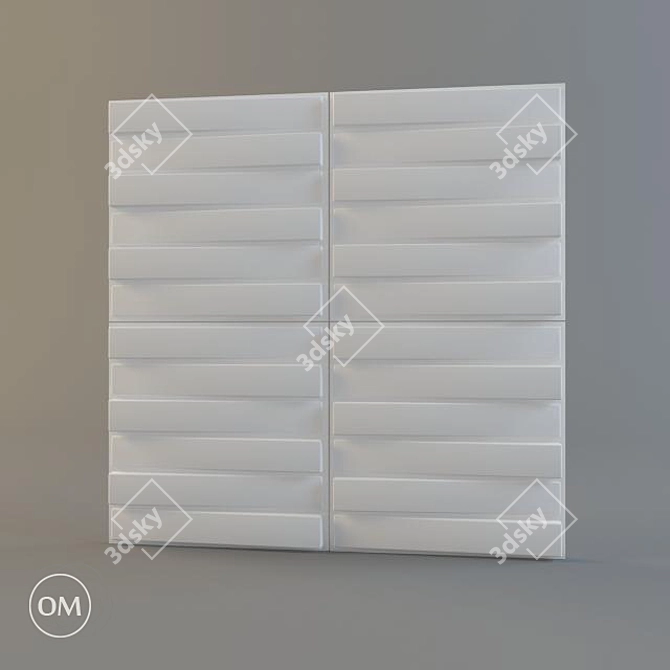 Eco Bamboo 3D Wall Panel 3D model image 1