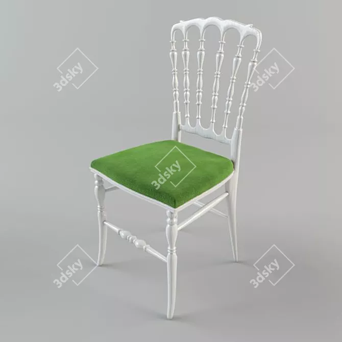 Elegant Classic High Chair 3D model image 1