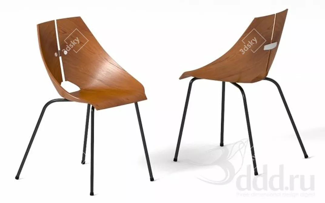 Title: Retro Ray Komai Chair 3D model image 1