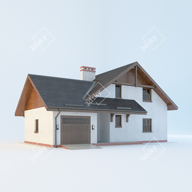 Spacious Cottage with Multiple Entrances 3D model image 1