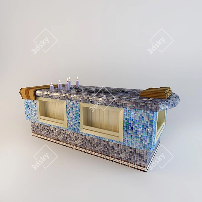 Turkish Stone Mosaic Massage Table 3D model image 1