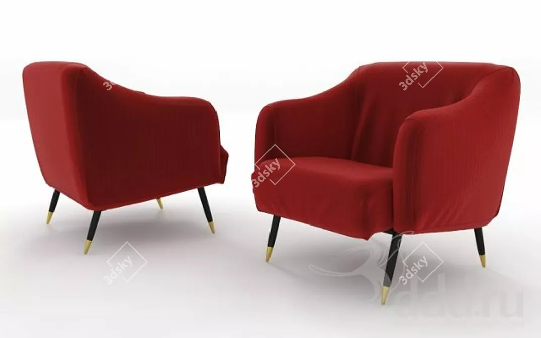 Elegant Vintage Armchair 3D model image 1