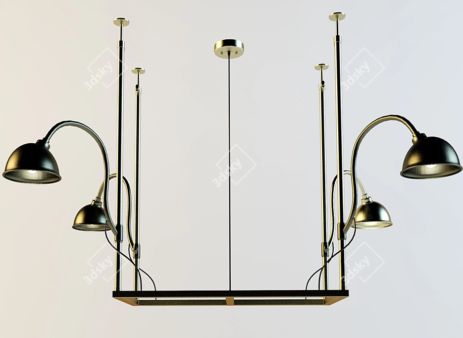 Elegant Atelier Task Chandelier 3D model image 1